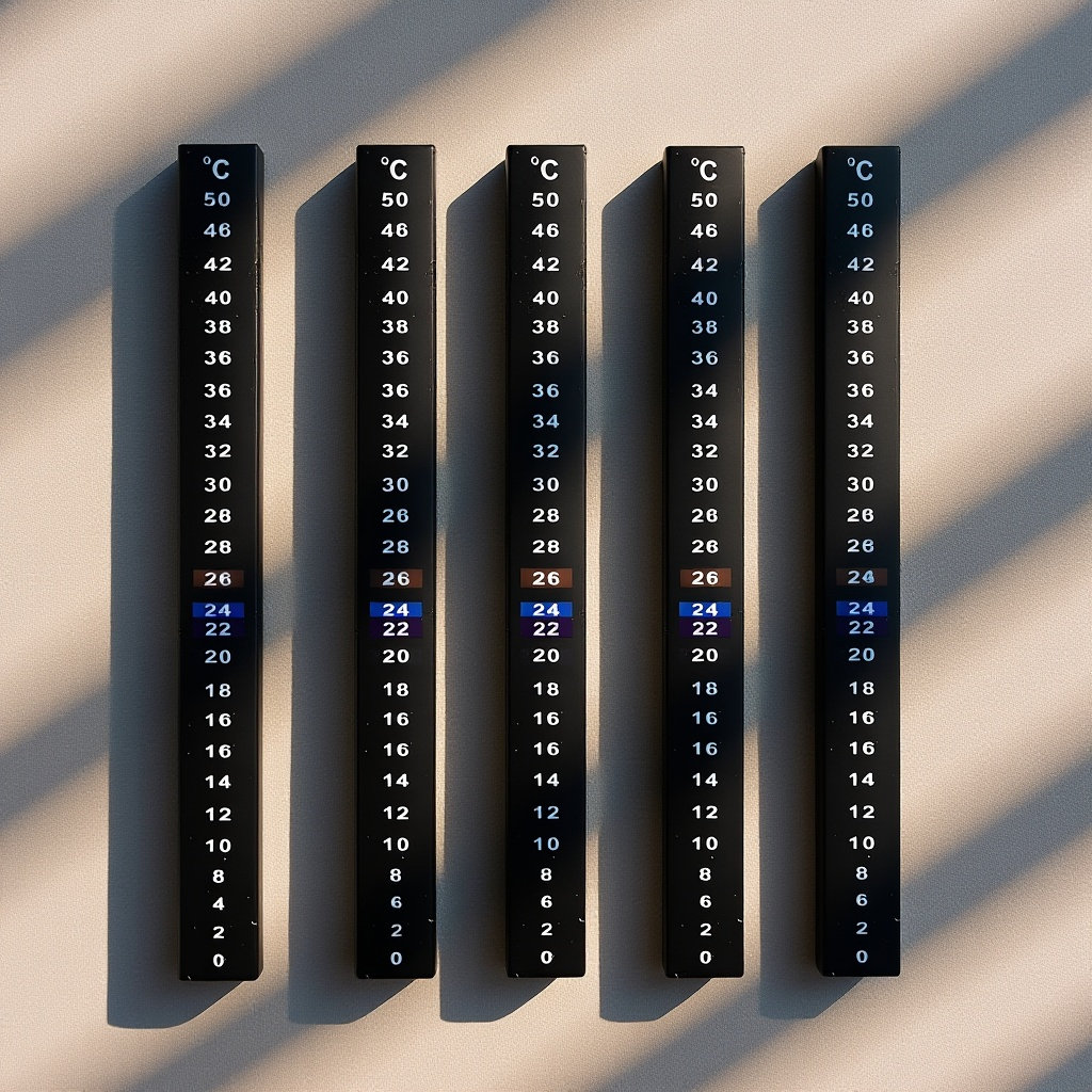 Temperature Strip Thermometer - 5枚入り 発酵温度ステッカー 醸造用温度計ストリップ 家庭用キッチン用 正確な温度計測器 温度計ステッカー