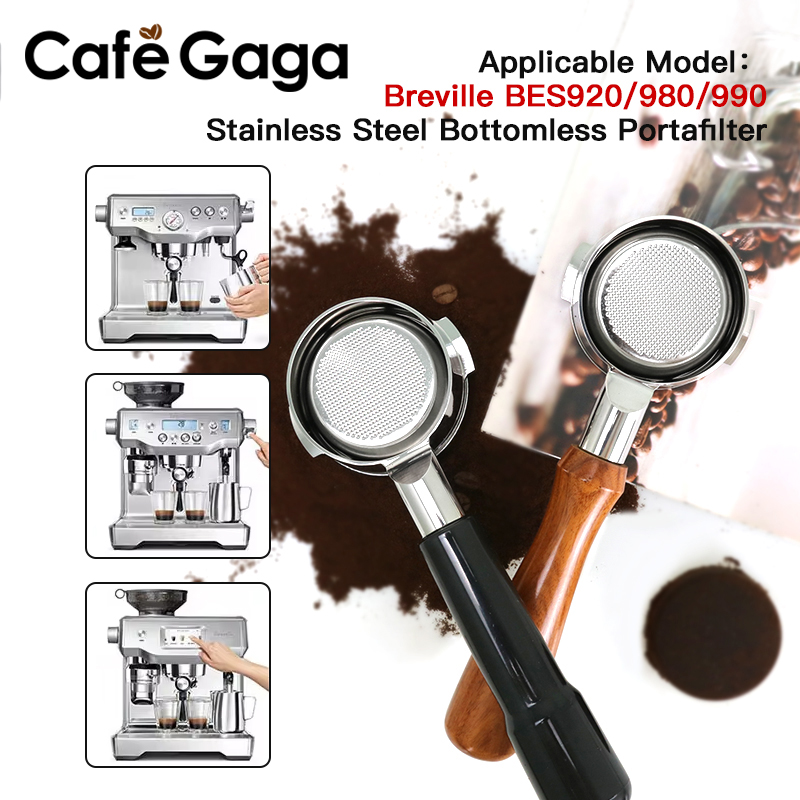Naked Portafilter Bottomless - Breville-breville用ボトムレスポータフィルター、breville 9シリーズ、ステンレス鋼、breville bes920、980、990、ネイキッドコーヒーハンドル、カフェアクセサリー、58mm