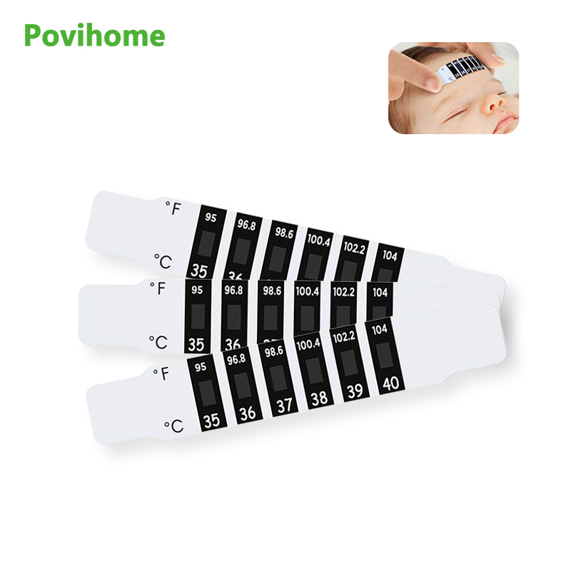 Temperature Strip Thermometer - 5 個子供額温度測定ステッカー変色ストリップ表示変色温度計ヘルスケア C2091
