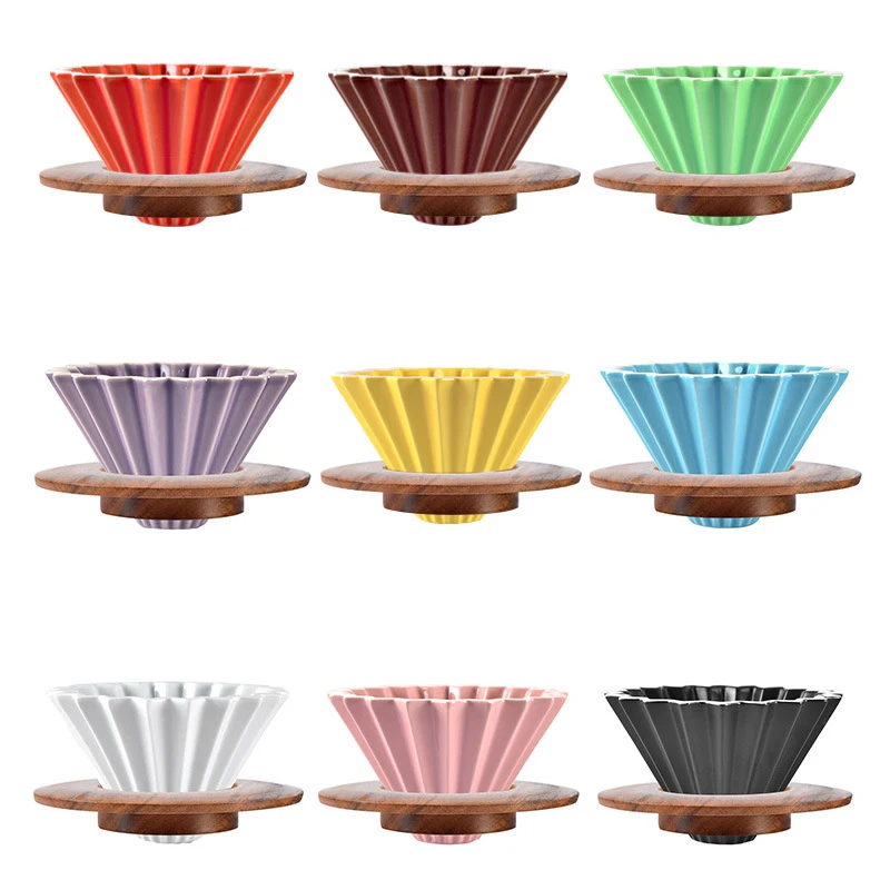 Coffee Equipment V60 - セラミックコーヒードリッパーコーヒーメーカー手作り折り紙コーヒーフィルターカップ花の形の漏斗ドリップカフェケーキカップホーム
