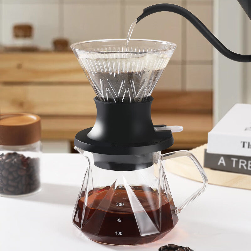 Coffee Equipment V60 - コーヒーフィルターカップ 再利用可能なドリップ式手淹れコーヒーフィルターペーパー 浸漬フィルターポット V字型スイッチファンネル