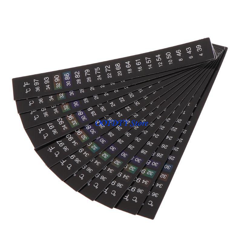 Temperature Strip Thermometer - 367a 10 PCSベッタステッカー温度計ツマメーターストリップ上の垂直スティック大きな読みに大きなフォントを醸造する