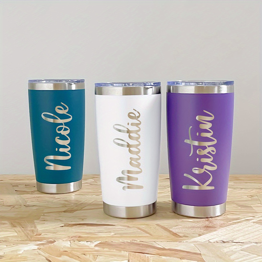 Coffee Equipment Names - 名前入り20オンスステンレススチールタンブラー、カスタム刻印ハートスクリプト断熱トラベルコーヒーカップ、漏れ防止カーマグギフト