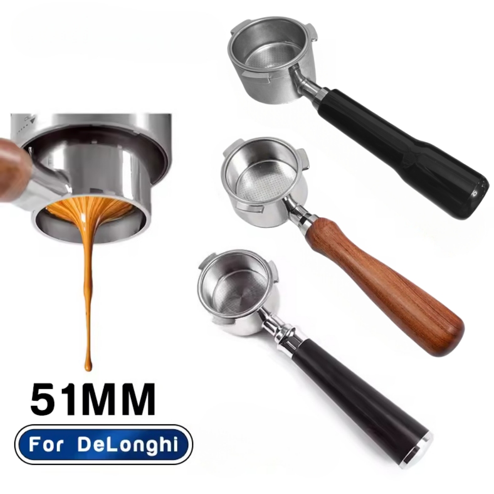 Naked Portafilter Bottomless - コーヒー底なしポルタフィルター 51 ミリメートル裸デロンギ EC680 EC685 フィルターバスケットエスプレッソマシンアクセサリーバリスタツール