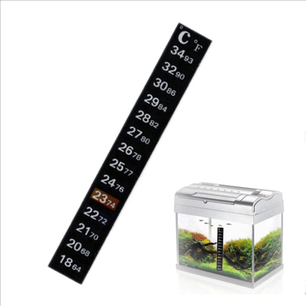 Temperature Strip Thermometer - 5 個/10 個水族館の水槽ストリップ貼り付け式変色温度計ステッカー粘着性デュアルスケールステッカー温度ツール
