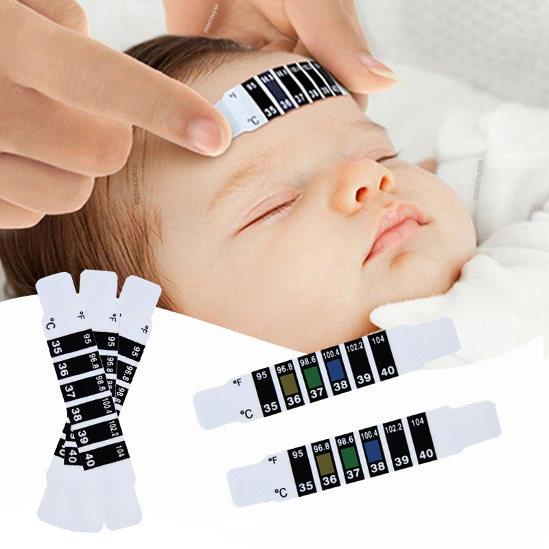 Temperature Strip Thermometer - 10 個額ヘッドストリップ温度計水ミルク温度計発熱ボディベビーチャイルド子供テスト温度ステッカーベビーケア
