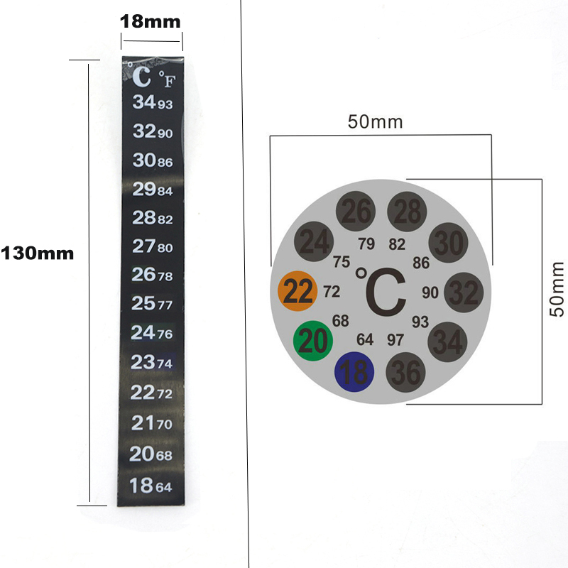 Temperature Strip Thermometer - 水族館の水槽ストリップ貼り付け変色温度計ステッカー粘着デュアルスケール温度ツール k