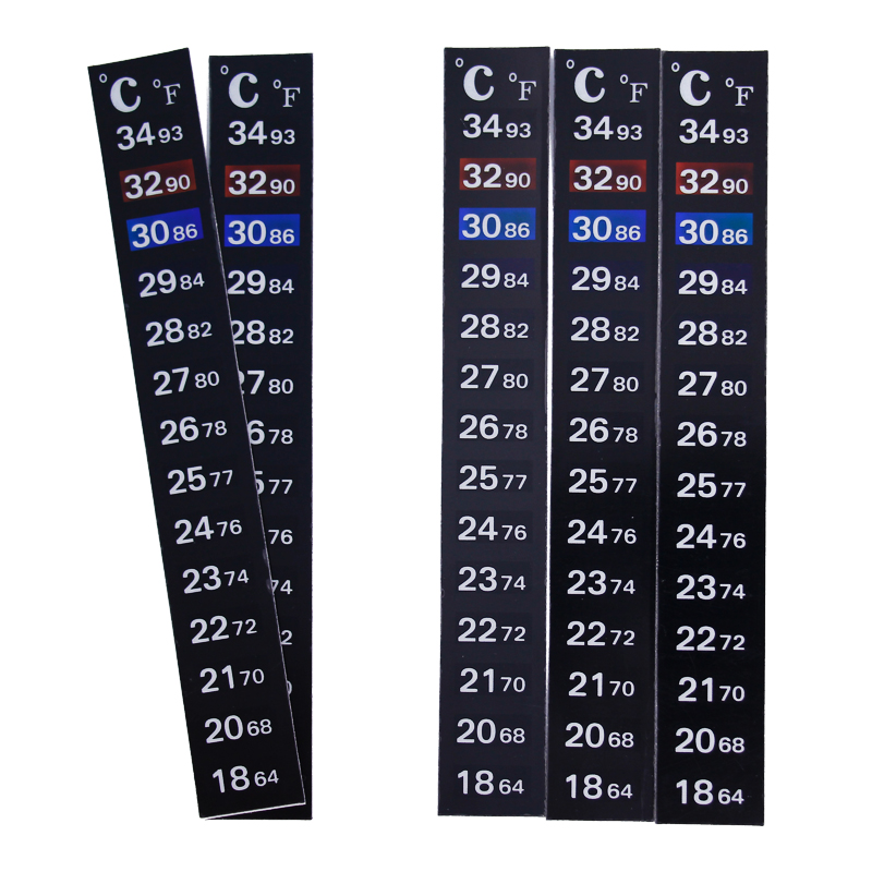 Temperature Strip Thermometer - 1/2/3/5 ピース/ロット変色温度計ストリップポータブルスティックオン温度ステッカー粘着性のある水族館の水槽用