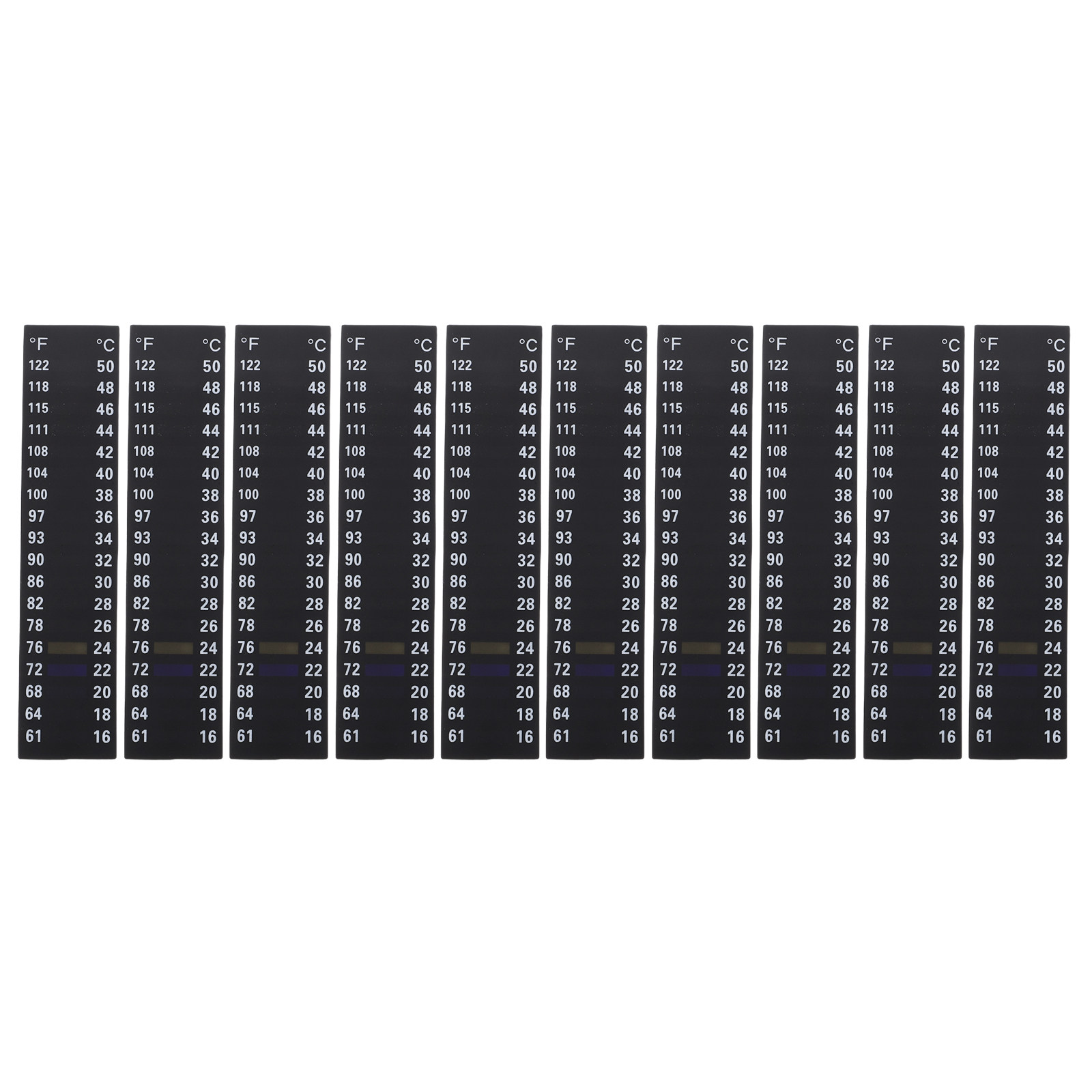 Temperature Strip Thermometer - 10 個水族館水ストリップボトル温度ステッカー水槽温度計テストパッチビール醸造用 (61 ～ 122) ℉