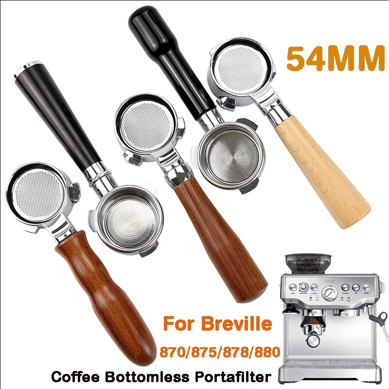 Naked Portafilter Bottomless - ブレビル-バスケット付きコーヒーフィルター、ステンレス鋼、服なしコーヒーマシン、870、878、880、875、54mm
