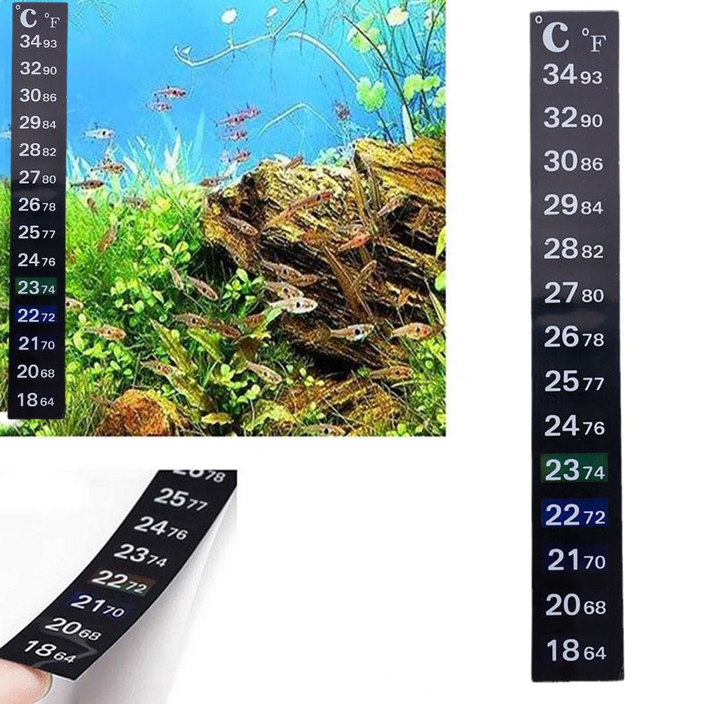 Temperature Strip Thermometer - デジタル水族館ホームスティックオン温度計水槽ストリップデュアルスケール C/F 変色温度測定ステッカーツール