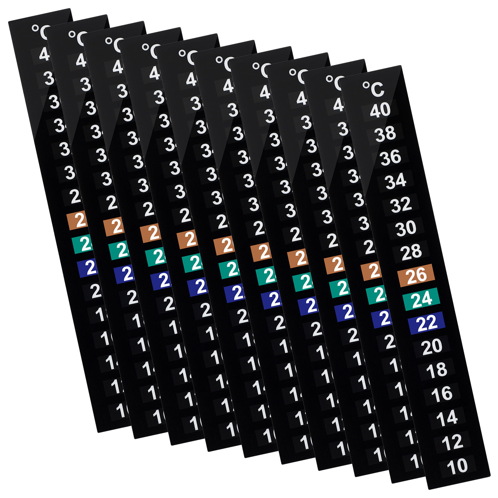 10個入り液晶温度計ストリップ 粘着式 読みやすい 水槽温度 - Temperature Strip Thermometer のレビューと価格