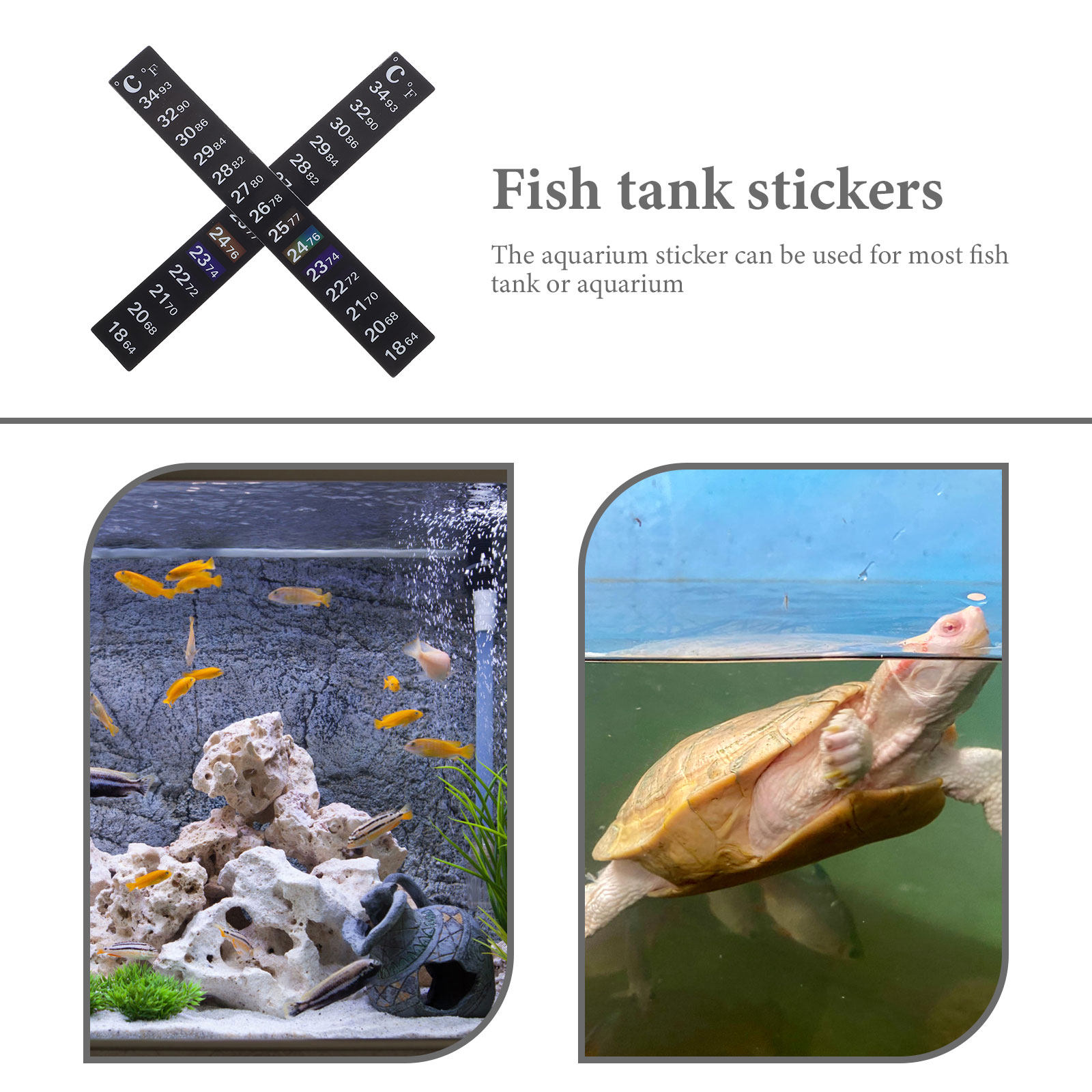 2枚入り水槽用温度計ストリップ、色が変わる正確な魚の温度測定 - Temperature Strip Thermometer のレビューと価格