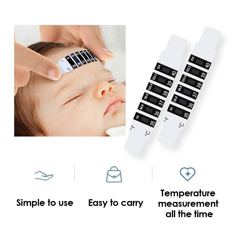 5 個子供額温度測定ステッカー変色ストリップ表示変色温度計ヘ - Temperature Strip Thermometer のレビューと価格