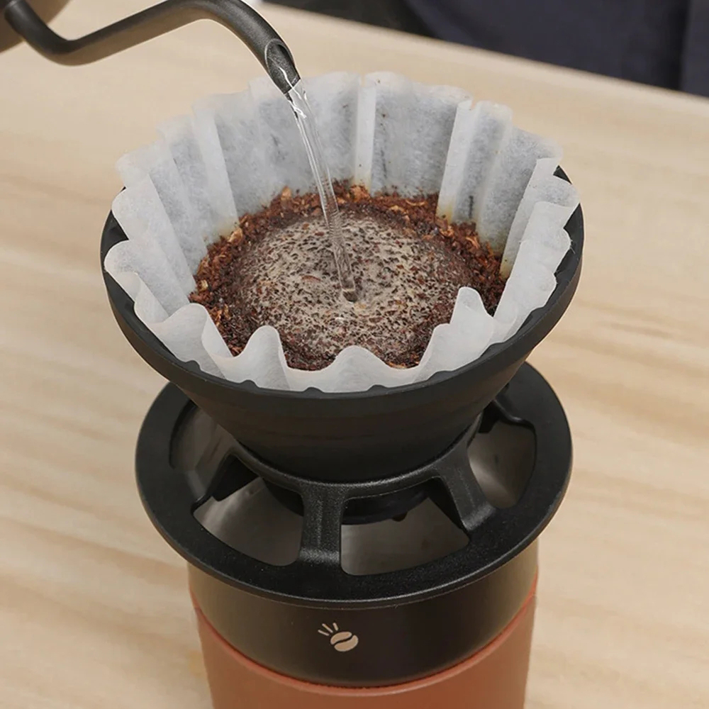 ポータブル再利用可能なコーヒードリッパーシリコンコーヒーフィ - Coffee Equipment V60 のレビューと価格