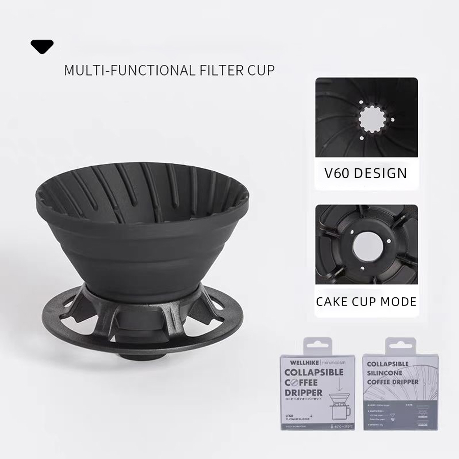 ポータブル再利用可能なコーヒードリッパーシリコンコーヒーフィ - Coffee Equipment V60 のレビューと価格