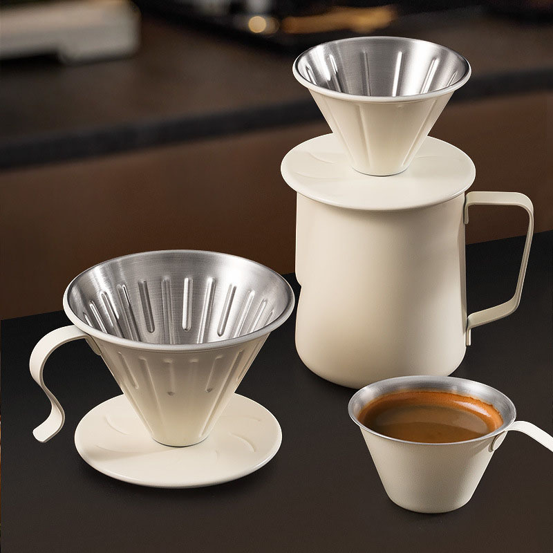 1-2 人コーヒーフィルターカップステンレス鋼ハンドドリップ - Coffee Equipment V60 のレビューと価格