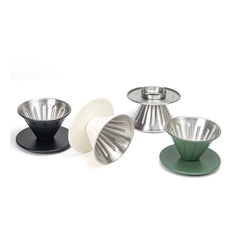 1-2 人コーヒーフィルターカップステンレス鋼ハンドドリップ - Coffee Equipment V60 のレビューと価格