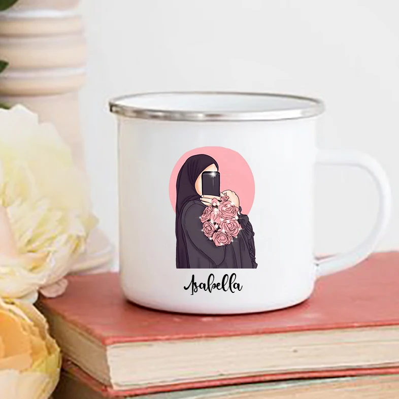 Hijabi-女の子のためのカスタムエナメルカップ,ドリンク - Coffee Equipment Names のレビューと価格
