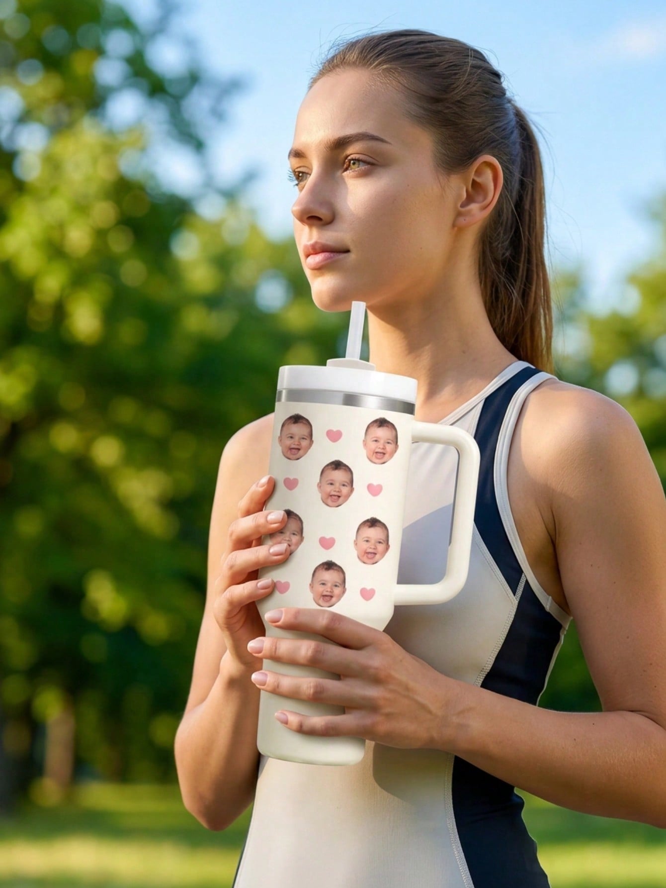 カスタムフェイス断熱タンブラー 40オンス ハンドルとストロ - Coffee Equipment Names のレビューと価格